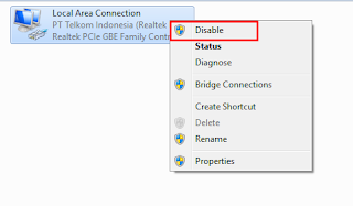Cara Disable Lan Card Windows 7