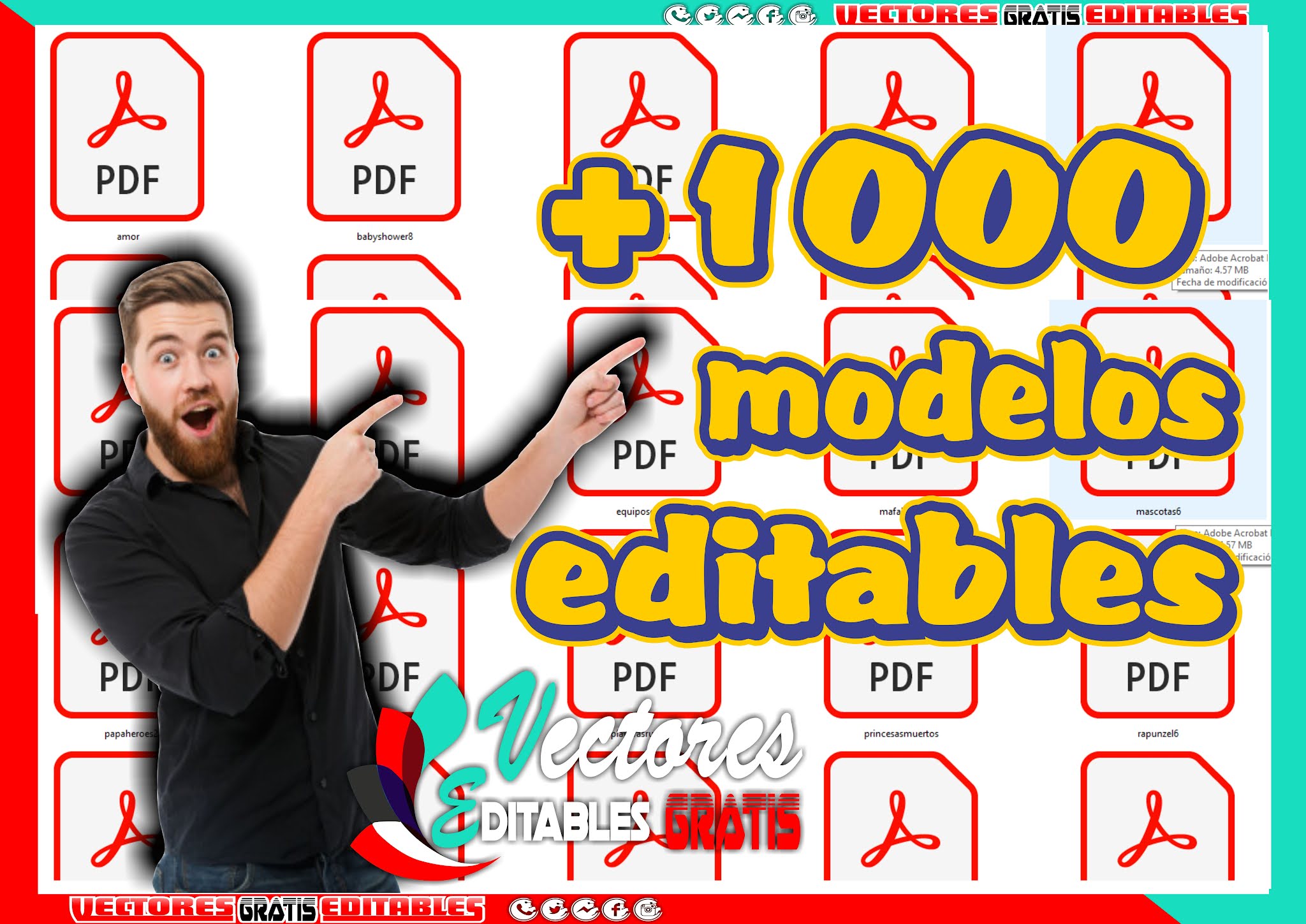 MAS DE 1000 MODELOS DE DISEÑOS EDITABLES