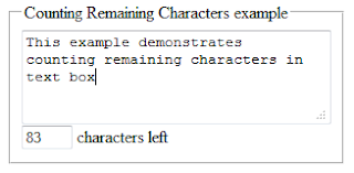 Counting remaining characters in textbox example in asp.net