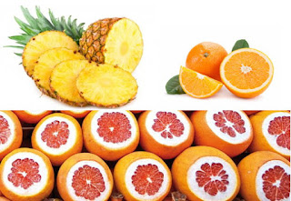 Naranja, ananá, pomelo o toronja