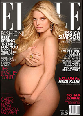 Бременната Джесика Симпсън с голи снимки за ELLE