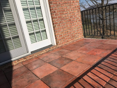 finished and sealed tile deck