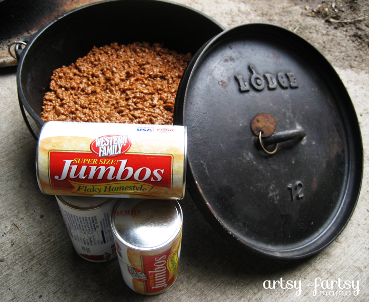 Dutch Oven Beef & Biscuits