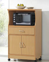 Hodedah Microwave Cart, Beech