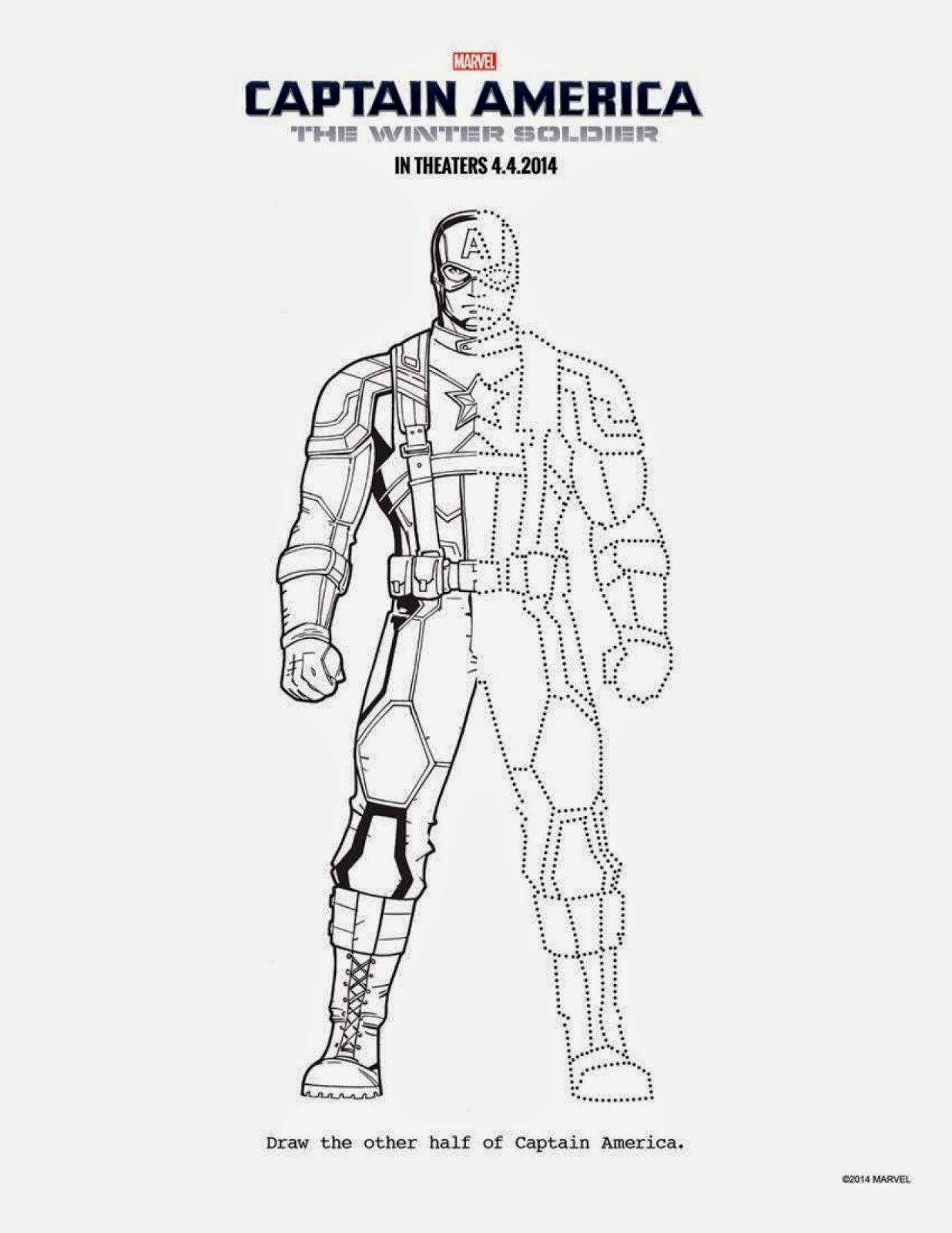 free Captain America activities and coloring sheets, #CaptainAmerica