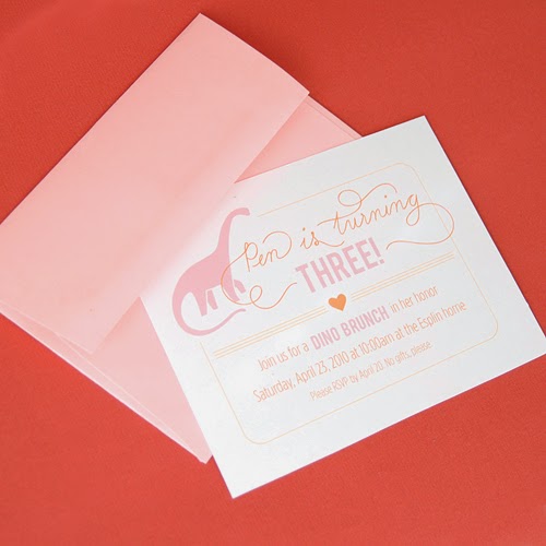 Princess dino invitation