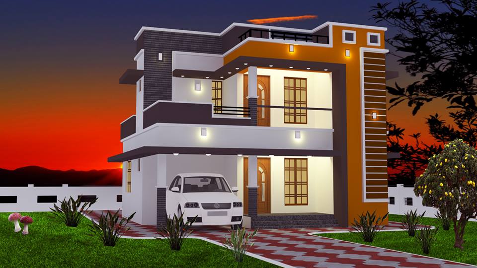 2nd Floor House Front Design (Simple)