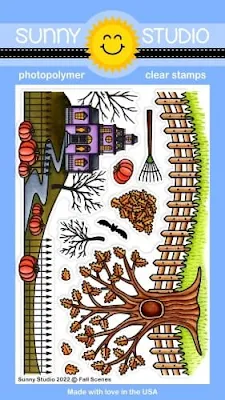 Sunny Studio Stamps Blog: Introducing New Fall Scenes Halloween & Autumn Tree Border 4x6 Clear Photopolymer Stamp Set