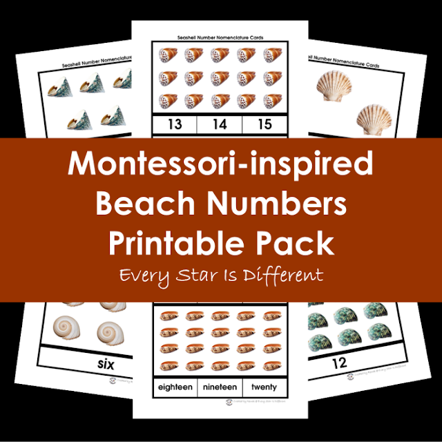 Montessori-inspired Beach Numbers Printable Pack