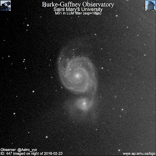 luminance photograph of galaxy M51 and companion