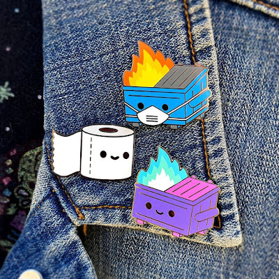 San Diego Comic-Con 2020 Exclusive Dumpster Fire & Lil TP Pins by 100% Soft