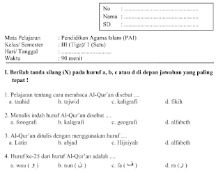 Kumpulan Soal Latihan UAS SD Kelas 3 Lengkap Semua Mata Pelajaran 