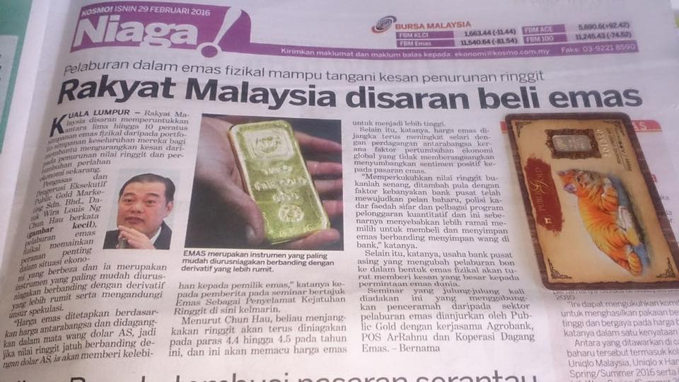 wabillah2u: Rakyat Malaysia disaran labur dalam emas fizikal