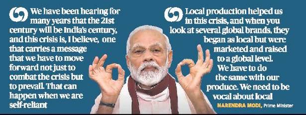 Narendra Modi pronounces ₹20-lakh-crore stimulus package.