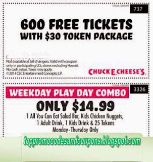 Free Printable Chuck E Cheese Coupons