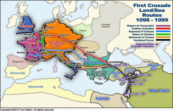 First Cursaade Land/Sea Routes 1096-1099