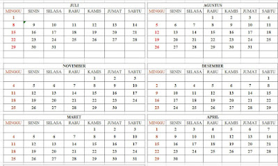 Aplikasi Kalender Pendidikan dan Jadwal Pelajaran Format Excel Lengkap !