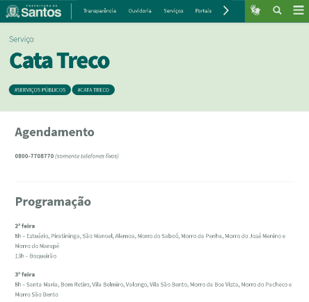 Cata Treco - Prefeitura de Santos