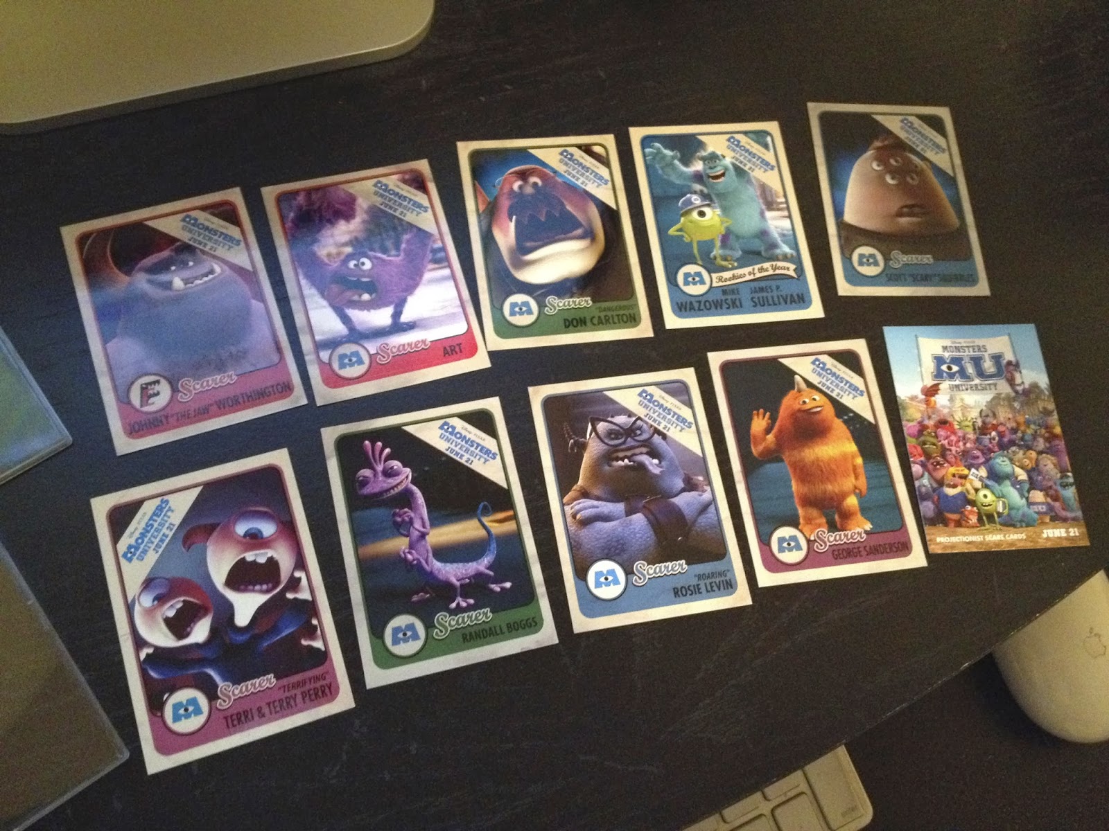 Dan the Pixar Fan: Monsters University: Projectionist Scare Cards - UPDATED