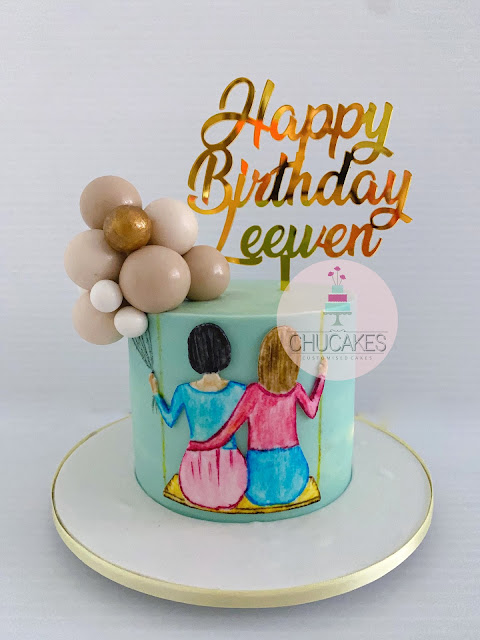 best friend friends ball balls topper balloon balloons chucakes singapore customised cake