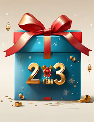 Happy new year gift pop box and gift card