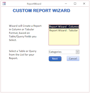 Report Wizard Page1