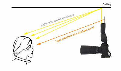 How does the flash catchlight panel work?