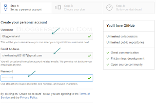 enter your username , email address and password for creating account