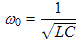 angular resonant frequency for continuous excitation