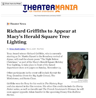 the mistletones to perform with kermit the frog, richard griffiths!