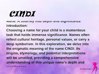 meaning of the name "CINDI"