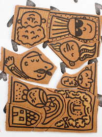 how to do a fun cardboard face collaborative art project with the whole family- fun kid-friendly craft