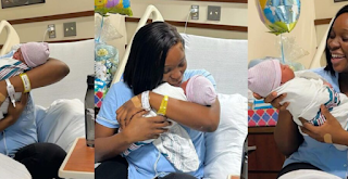 Actress Tomike Adeoye goes emotional as she welcome second child [Photos]