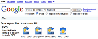 Previsão do Tempo no Google