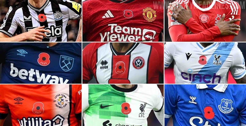 British Teams Wear Poppy on 23-24 Kits - Footy Headlines