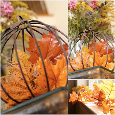 Fall Decorations - Leaves and Candle Holders