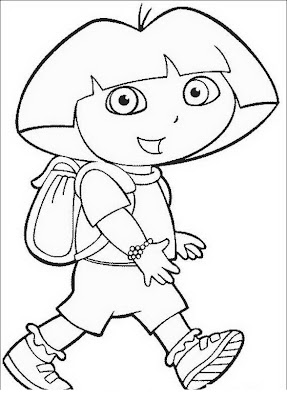 Dora la exploradora caminando para colorear