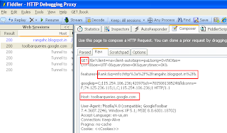 Google Page Ranking Request in Fiddler