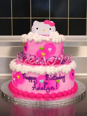 Hello Kitty Theme Cake This was a Birthday cake for Baby Adelyn