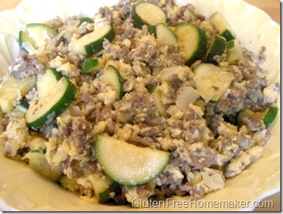 zucchini scramble in dish