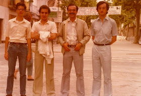 Los ajedrecistas Fèlix Romero, Fulgenci Tacón, Manuel Simón y Antoni Rifé