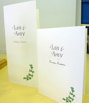 The Daytime invitations were a long thin DL shape and the Evening Invites