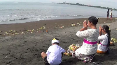 Pemburu Sesari, Bebek dan Ayam saat Melasti Panen di Pantai Padanggalak Denpasar