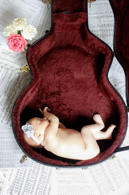 baby in guitar newborn guitar photo