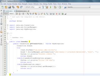 membuat koneksi dengan database di netbeans bahasa java