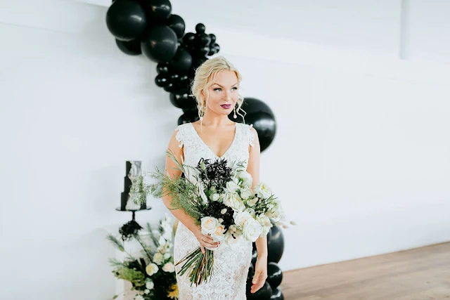 lady bella photography gold coast wedding venue tweed heads bridal gowns australian designer florals cake black balloons styling