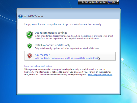 cara instal window7