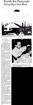 Roseville Man Photographs Flying Object Over Home – Times Recorder, The 2-7-1967