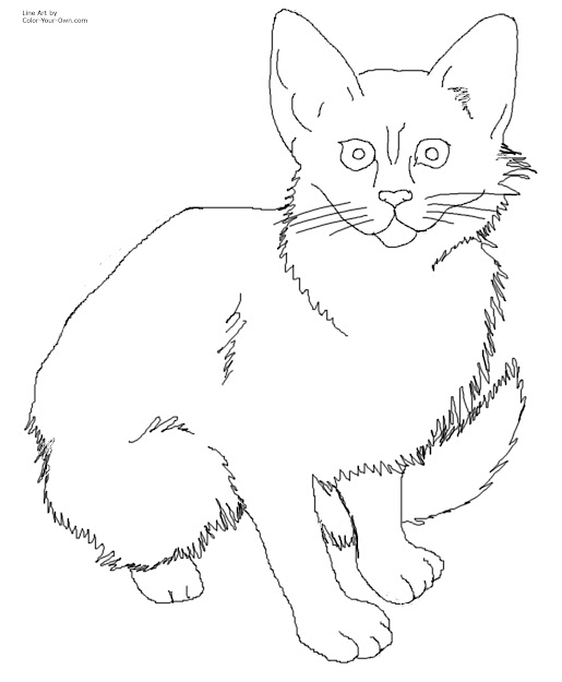 Free Printable Cat And Kitten Coloring Pages Pictures To Pin On Inside Kitten  Coloring Pages