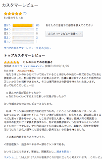 アマゾン　レビューで93％が星５つ